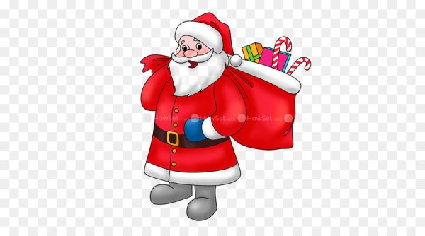 Дед Мороз с подарками мультяшный