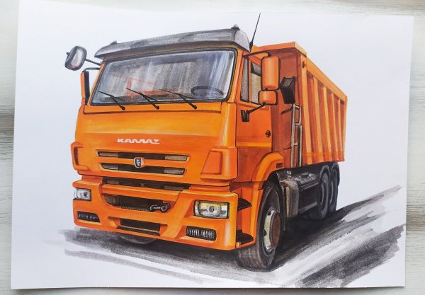 Самосвал КАМАЗ 6520 раскраска
