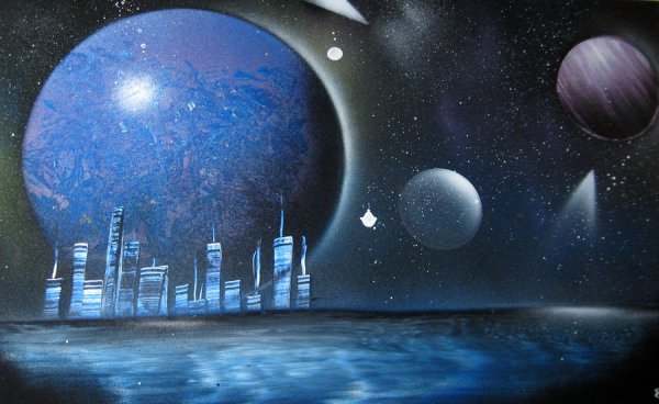 Космический город пейзаж