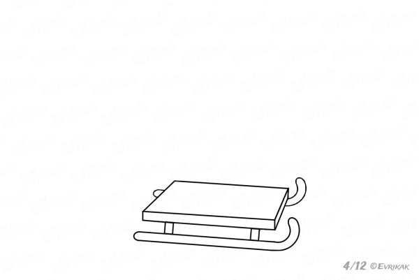 Санки карандашом