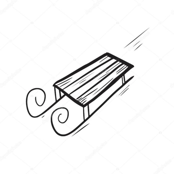 Санки карандашом