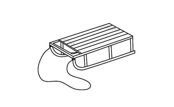 Санки раскраска для детей