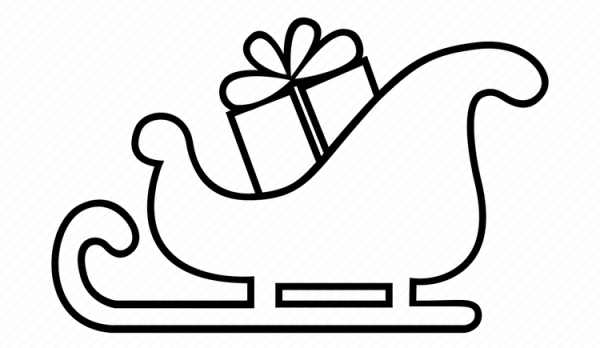 Трафарет новогодних саней