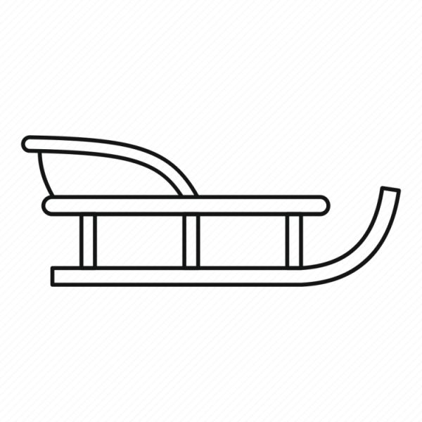 Санки сбоку вектор