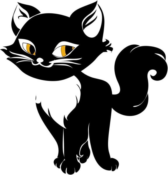 Черная кошечка рисунок