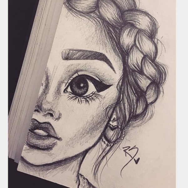 Девушка карандашом