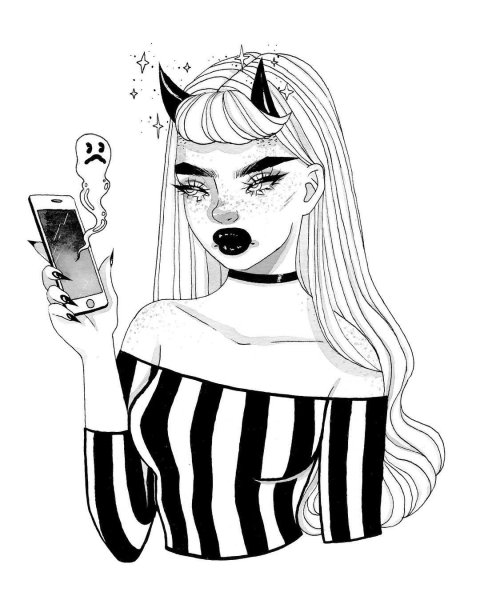 Рисунки для скетчбука девушки