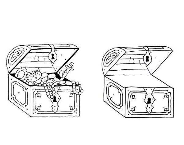 Сундучок открытый раскраска