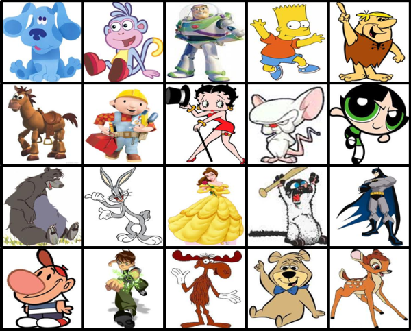 Карточки с героями мультфильмов