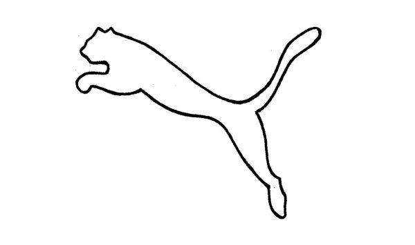 Пума контурный рисунок