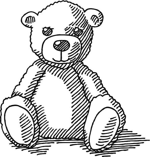 Стилизованный рисунок плюшевого мишки