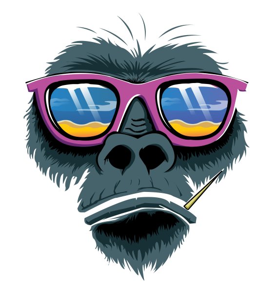 Крутая обезьяна в очках