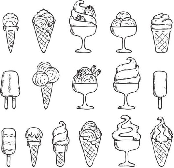 Раскраска для девочек мороженое