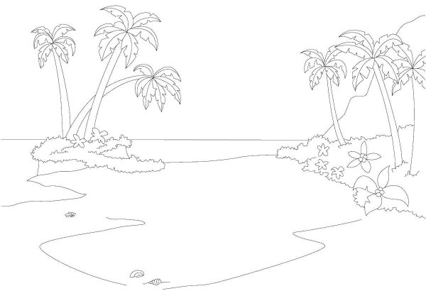 Остров раскраска