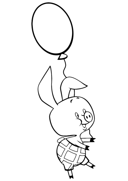 Пятачок из Винни пуха с шариком