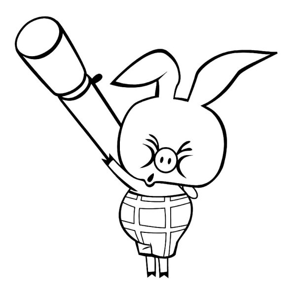 Пятачок из Винни пуха с ружьем