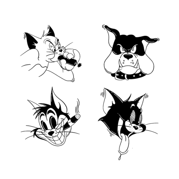 Мультяшные тату эскизы