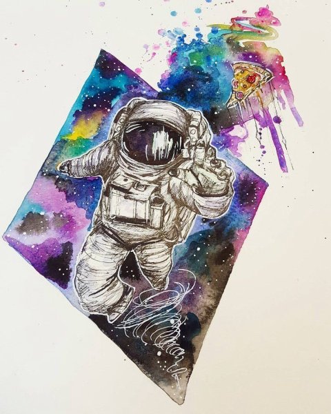 Рисунок на тему космонавтики