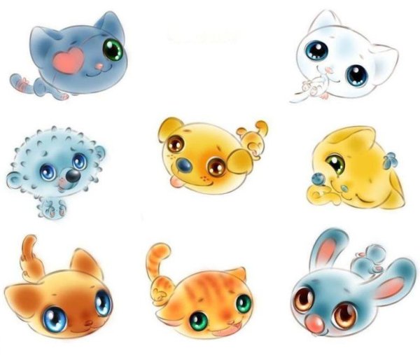 Пушистый котенок рисунок