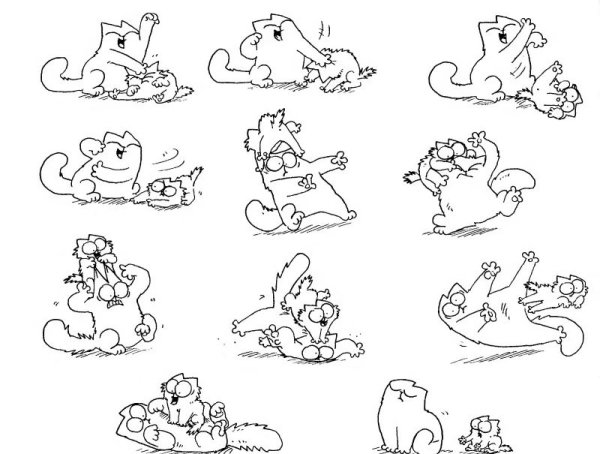 Рисунки по клеткам чёрной ручкой