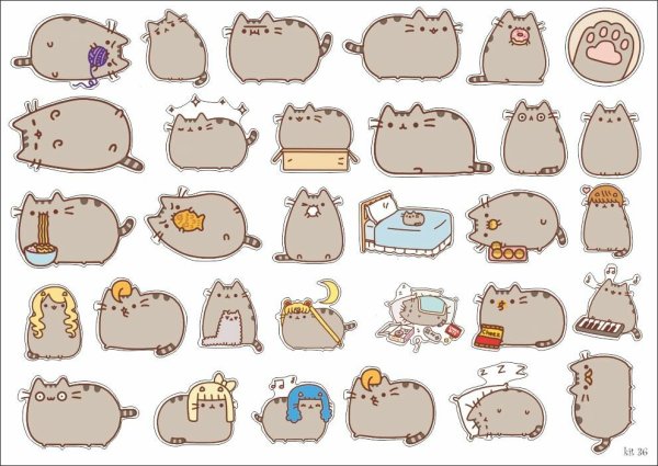 Раскраски Стикеры котики