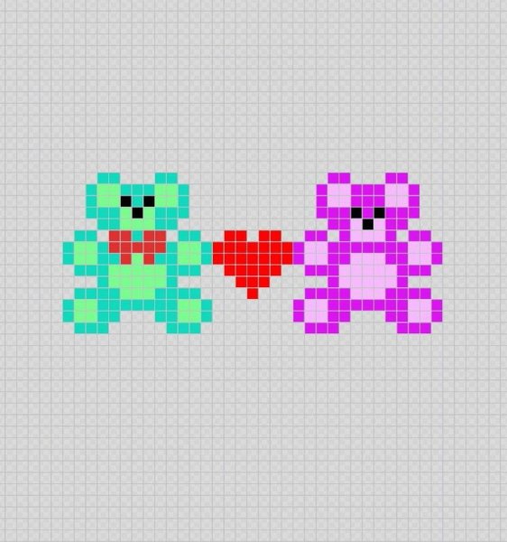 Котики по клеточкам маленькие