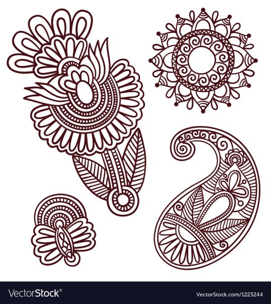 Слон в стиле мехенди