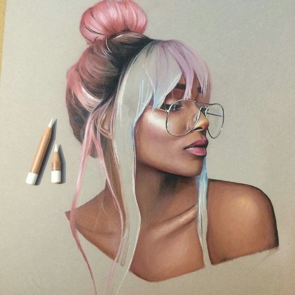 Нарисовать девушку цветными карандашами