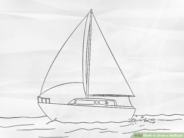 Яхта рисунок карандашом