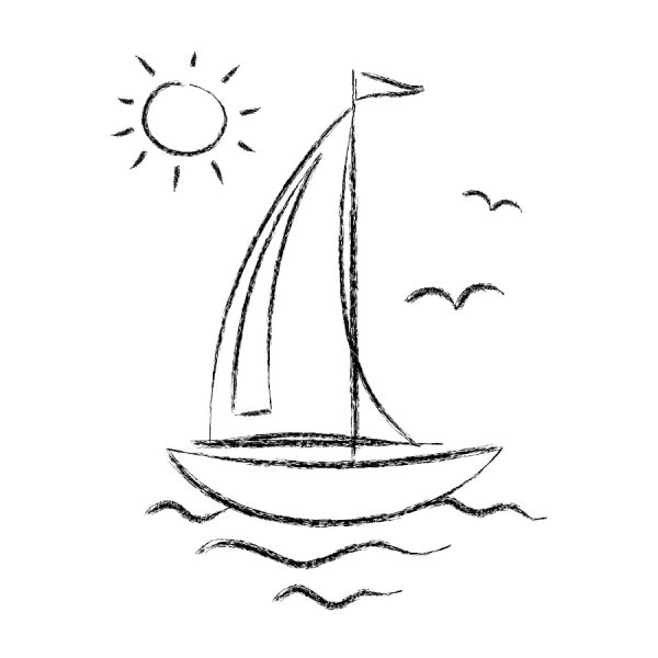 Кораблик на волнах раскраска