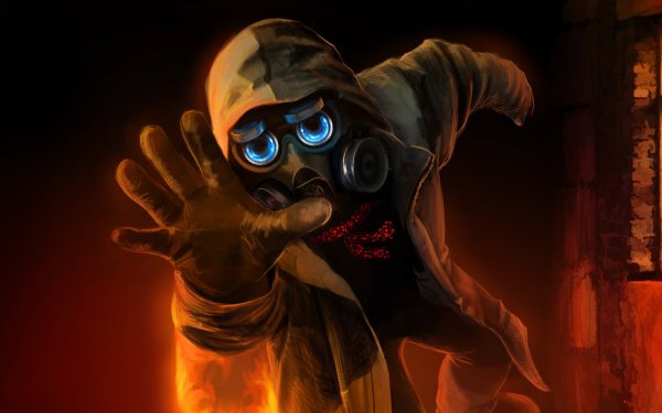 Человек в противогазе