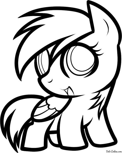 Раскраска пони Радуга деш