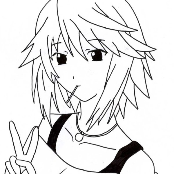 Аниме для рисования чб