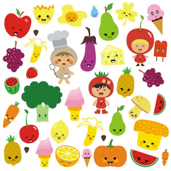 Фрукты и овощи (с наклейками)