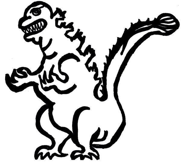 Трафарет Годзиллы