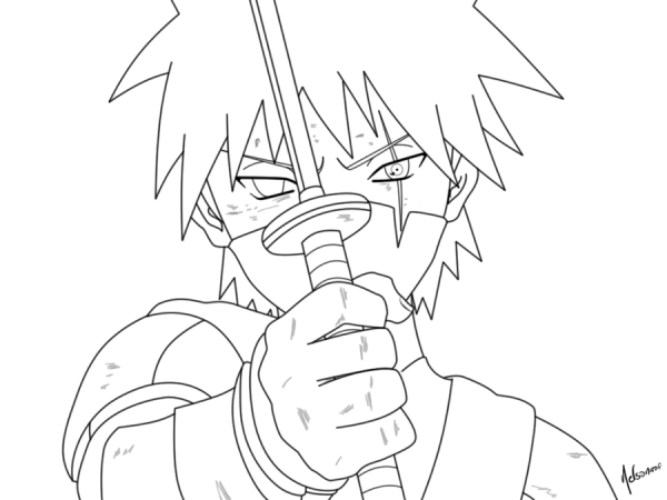 Раскраски аниме Наруто Какаси