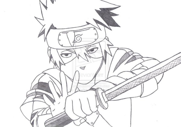 Раскраски аниме Наруто Какаси