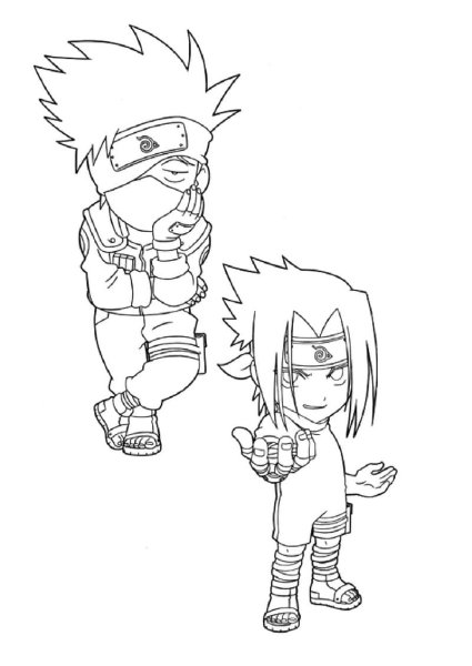 Чиби Саске и Какаши