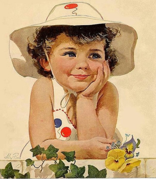 Иллюстрации ретро детишки