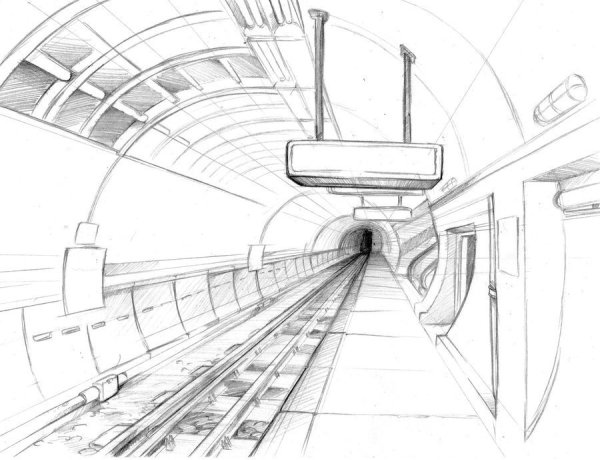 Поезд метро скетч
