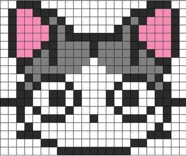 Кошачья мордочка по клеткам