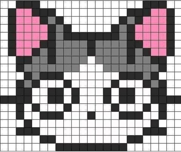 Рисование по клеточкам кошка