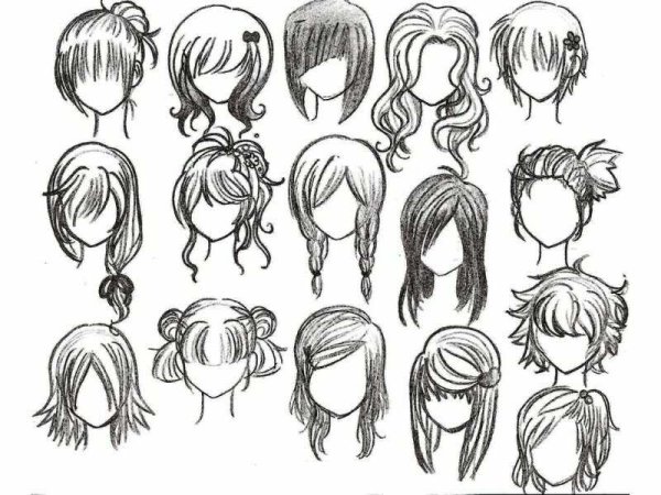 Прически рисунок