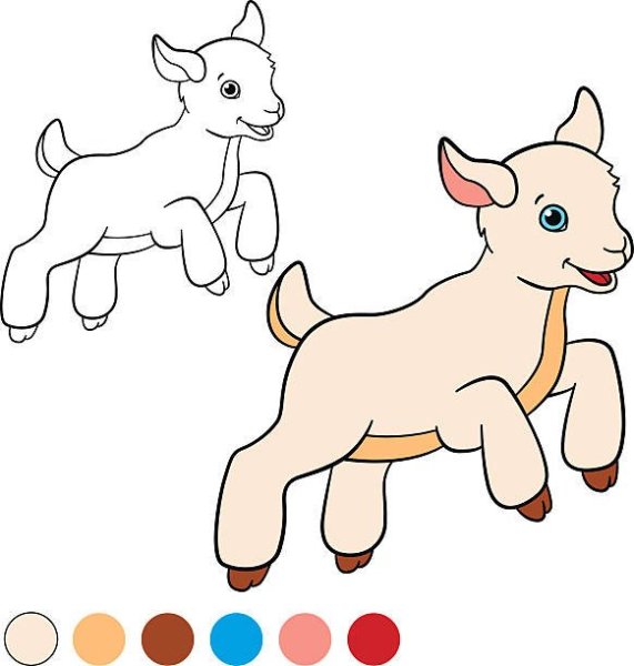 Козлики цветовая раскраска