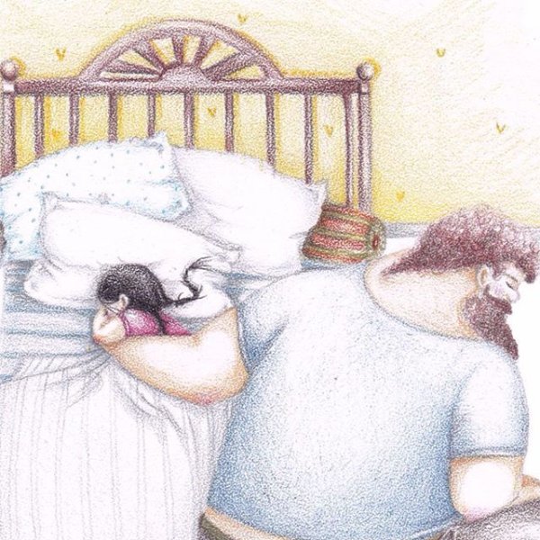 Зарисовка папа и дочка