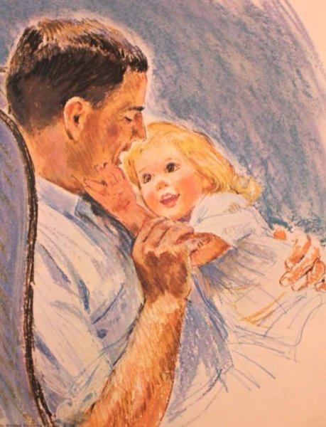 Папа и дочка иллюстрации