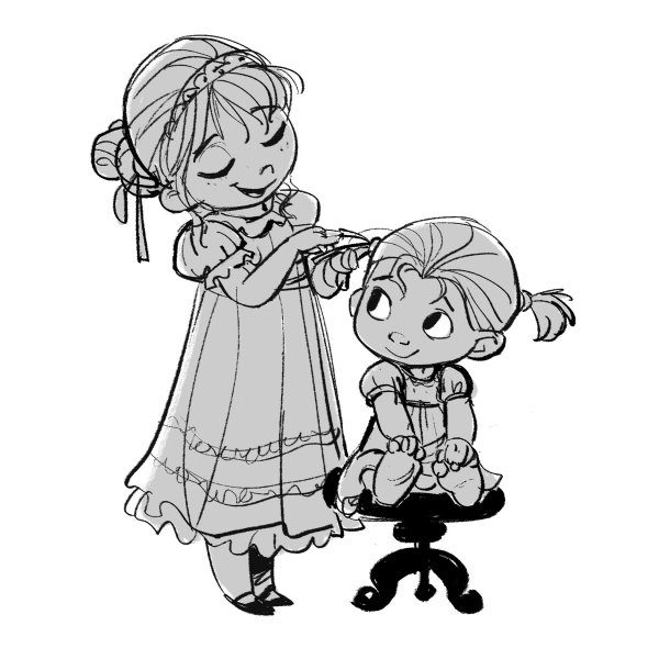 Раскраска Эльза маленькая