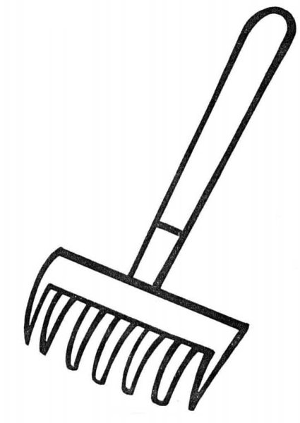 Грабли раскраска для детей