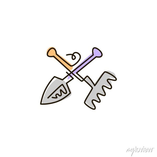 Логотип лопата и грабли