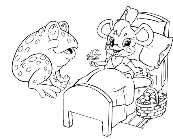 Раскраска к сказке о глупом мышонке Маршака для детей